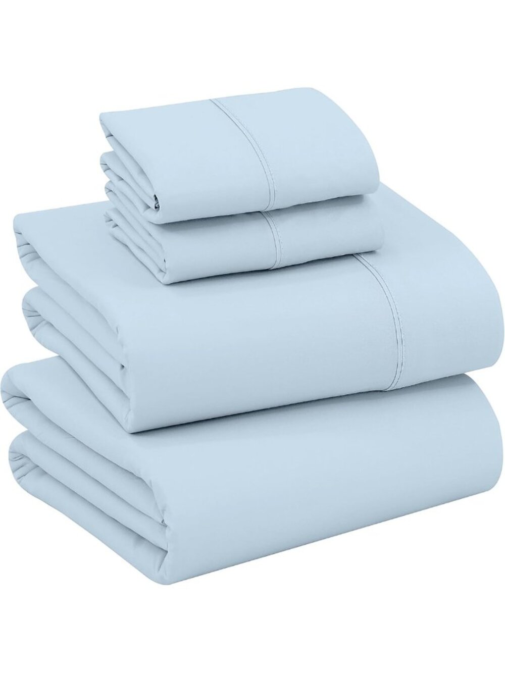 100% Cotton Percale Queen Sheet Set - Soft Baby Blue Bedding Essentials